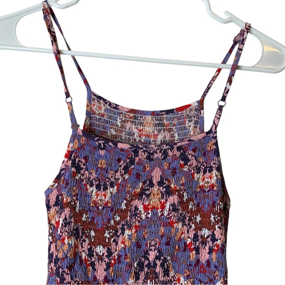 Abel The Label Floral Smocked Tiered Maxi Dress Small Flowy Boho Prairie Festive - Picture 3 of 7